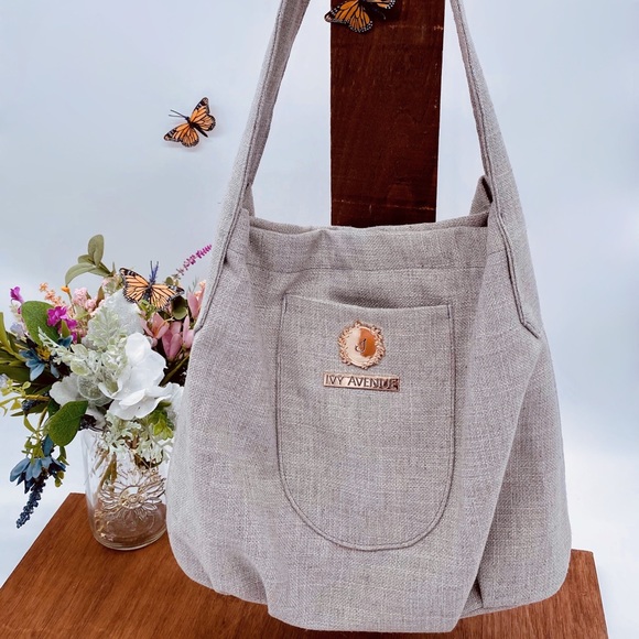 Linen Polyester handbag/ diaper bag - Picture 2 of 8